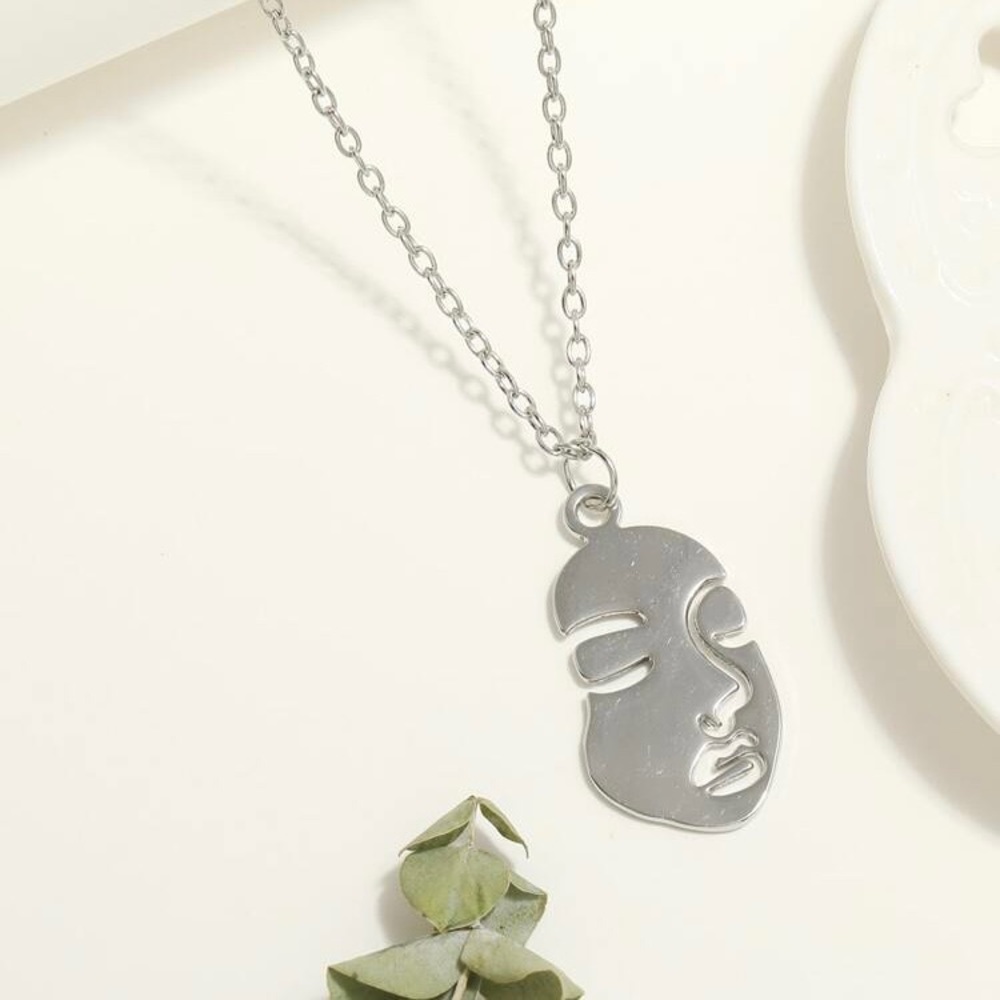 3/$30 🤍 Abstract Face Necklace - Picture 2 of 3